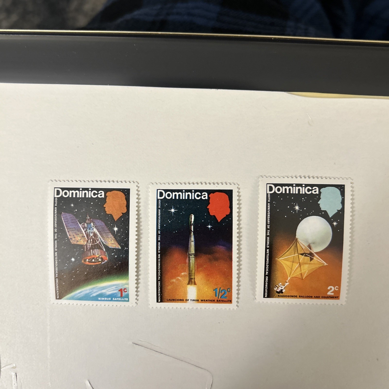 Vintage DOMINICA Postage Stamps Featuring Satellite Launches