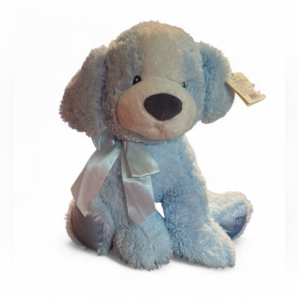 Gund Baby BLUE MY FIRST PUPPY Plush Stuffed Toy 319788 Medium 12" Satin Paws