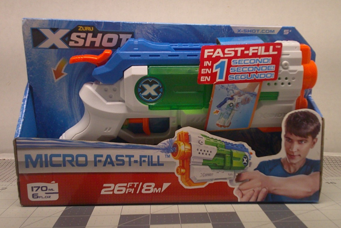 ZURU X Shot Micro Fast Fill Water Gun New Outdoor Kids Toy, 26 Ft, 170ml / 6 Oz