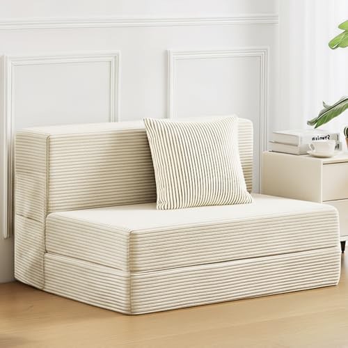 Twin Size Folding Sofa Bed - 4 in 1 Convertible Sleeper Chair with twin Beige