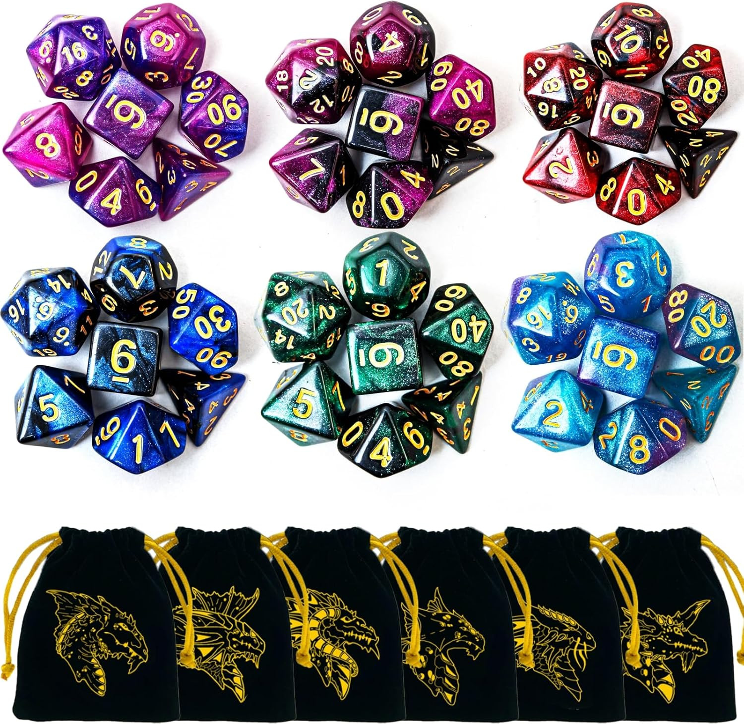 New 42PCS DND Dice Set Polyhedral Dungeons Dragons RPG Fast Shipping