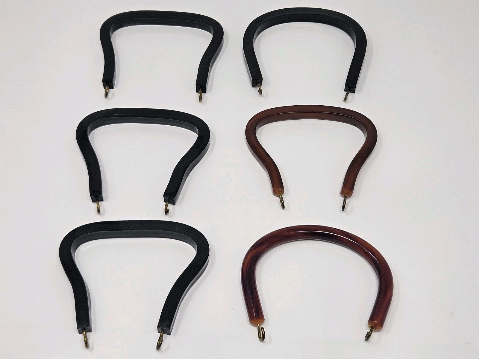 Lot of Vintage Acrylic Plastic U-Shape Horsehoe Craft Cigar Box Purse Handles