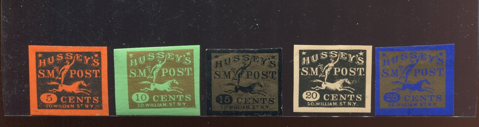 87LE1-87LE5  Hussey's Post Special Delivery Group of 5 Stamps  Bx6880