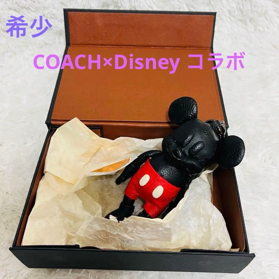 Rare COACH×Disney Collaboration Mickey Mouse Bag Charm Key Holder