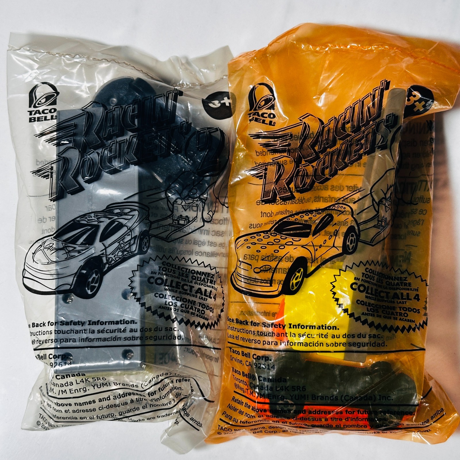 Taco Bell Racin' Rockets Racing - Kids Meal Toy - Lot of 2 - 2003