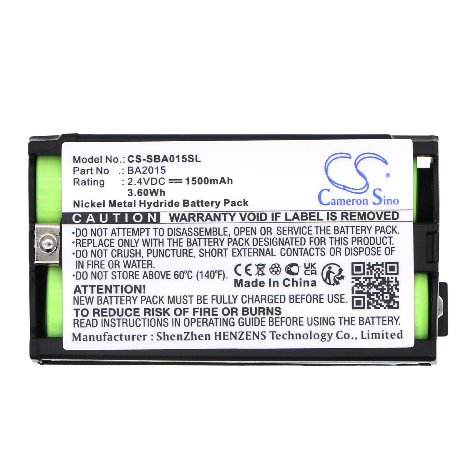 Battery Ni-MH 1500mAh Type BA2015 BA2015G2 for Sennheiser G2, 2015FM, EK1038