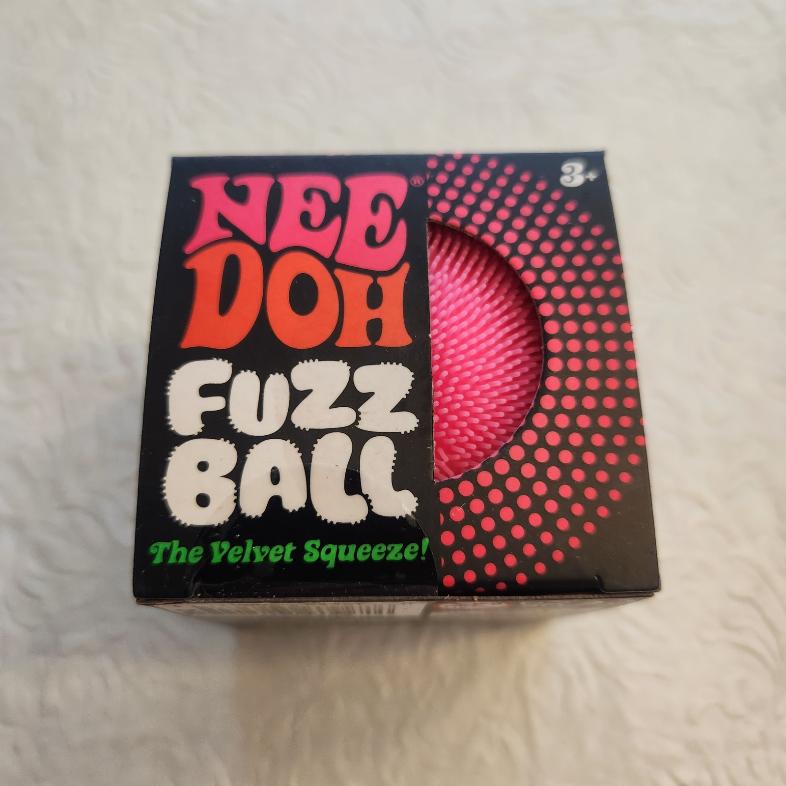 Needoh Fuzzball “The Velvet Squeeze” New In Box Pink Color