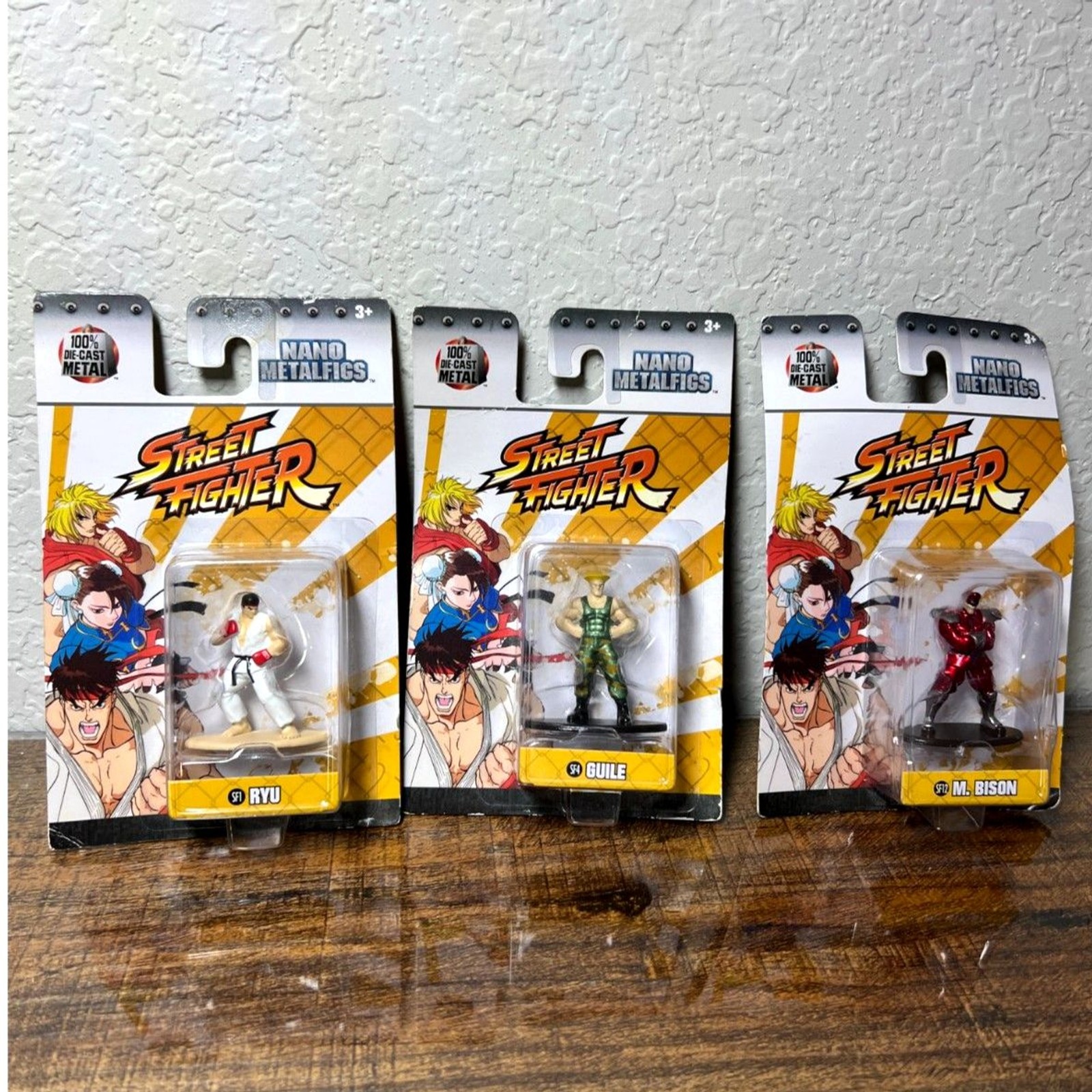 Capcom Street Fighter Nano MetalFigs 100% Diecast Metal Toys Ryu Guile Bison NEW