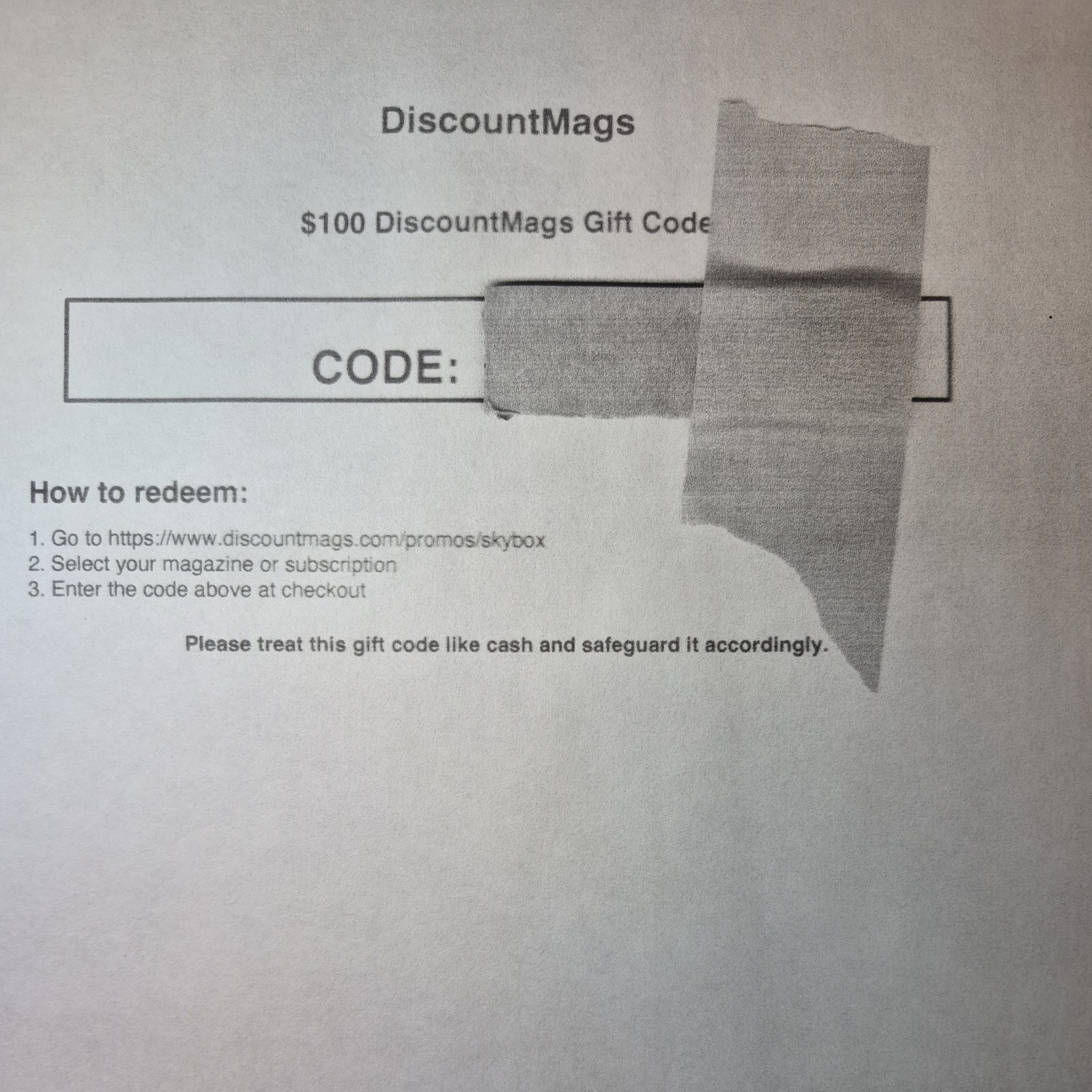 $100 Gift Card To Discount Mags.