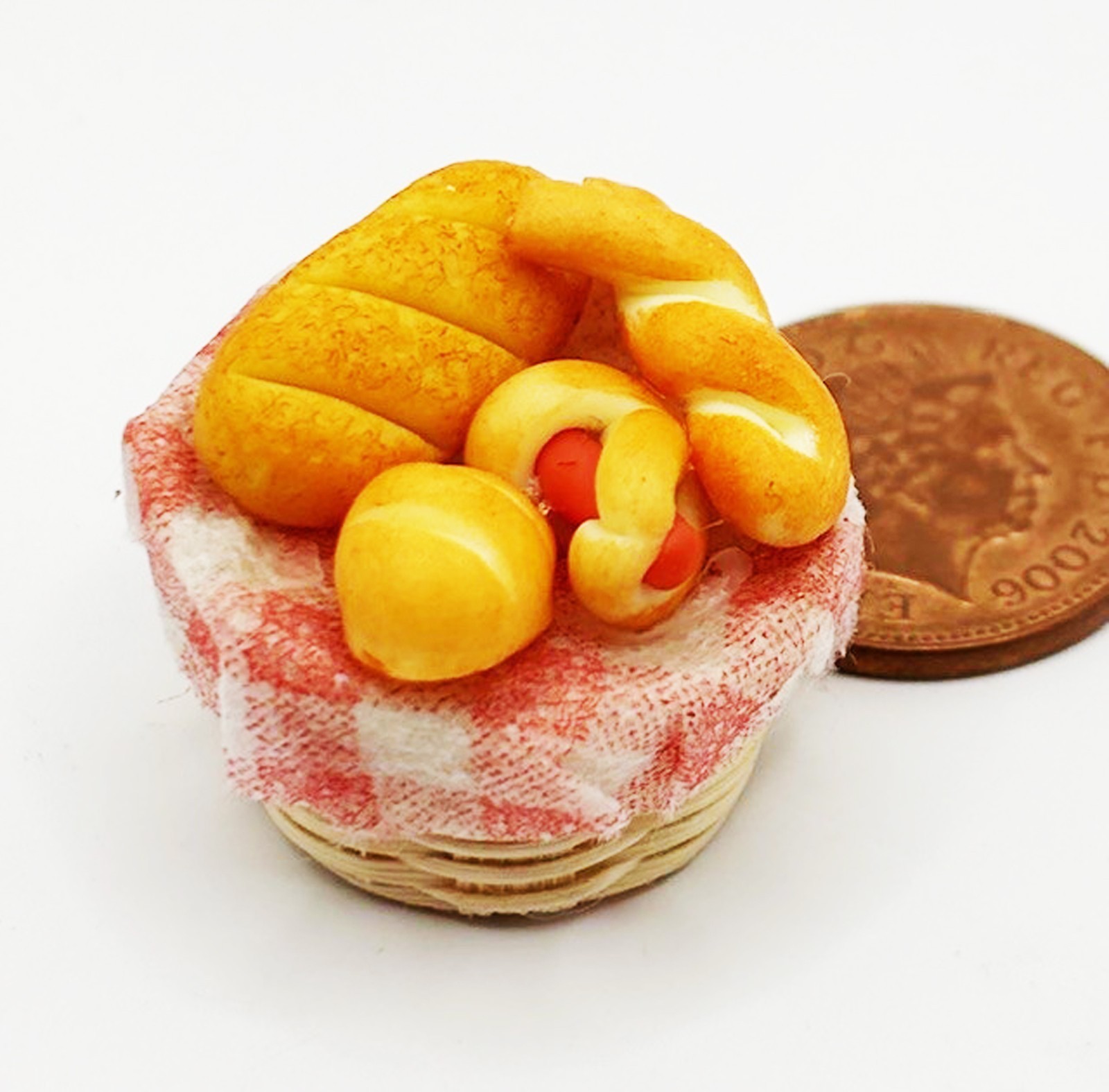 Poupées Maison Petit Osier Panier Avec Boulangerie 1:12 Échelle Cuisine Shop T2