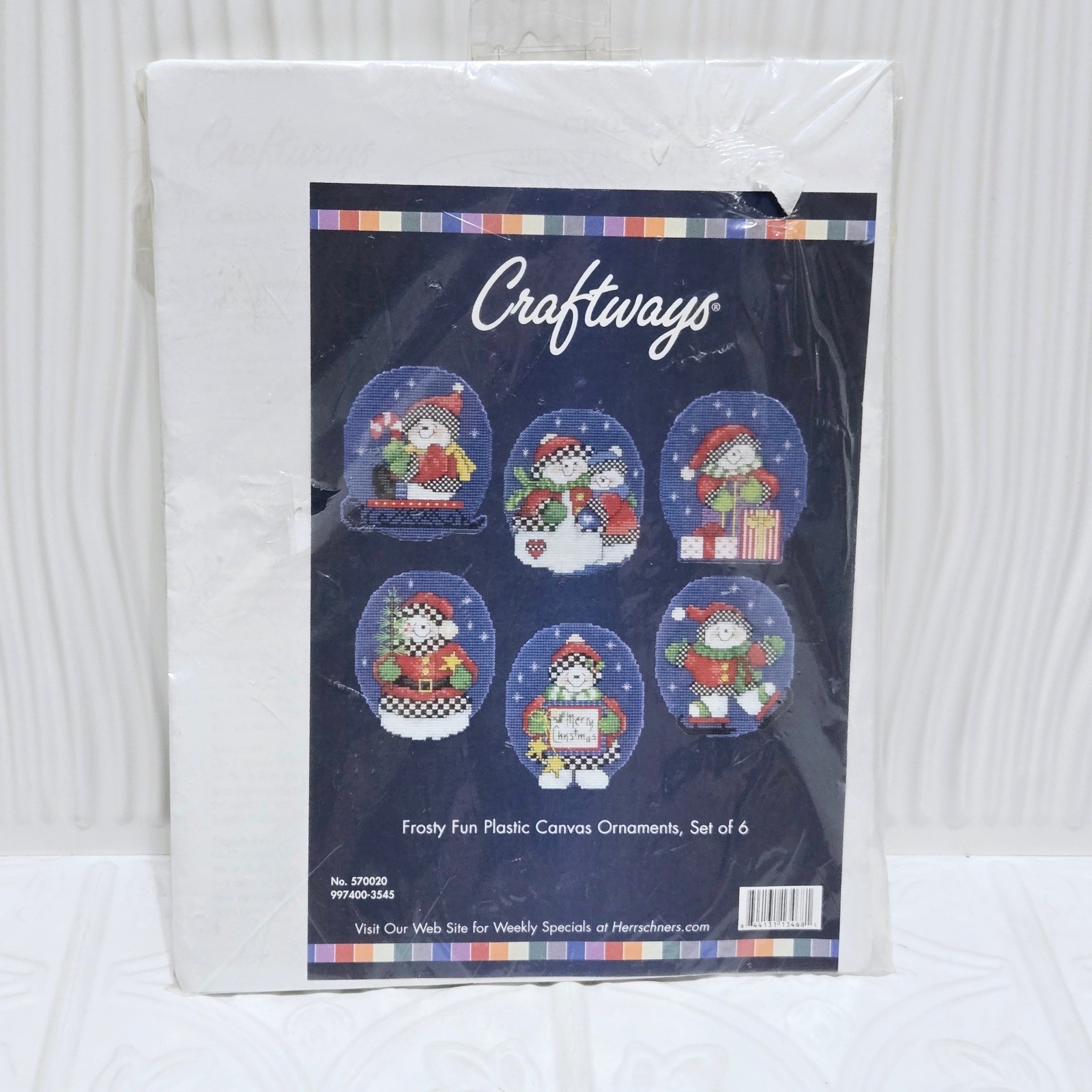 Craftways Frosty Fun Plastic Canvas Ornaments Set of 6