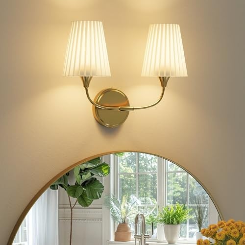 Bathroom Light Fixtures Bathroom Vanity Light Over Mirror, Modern 2-Light Gold
