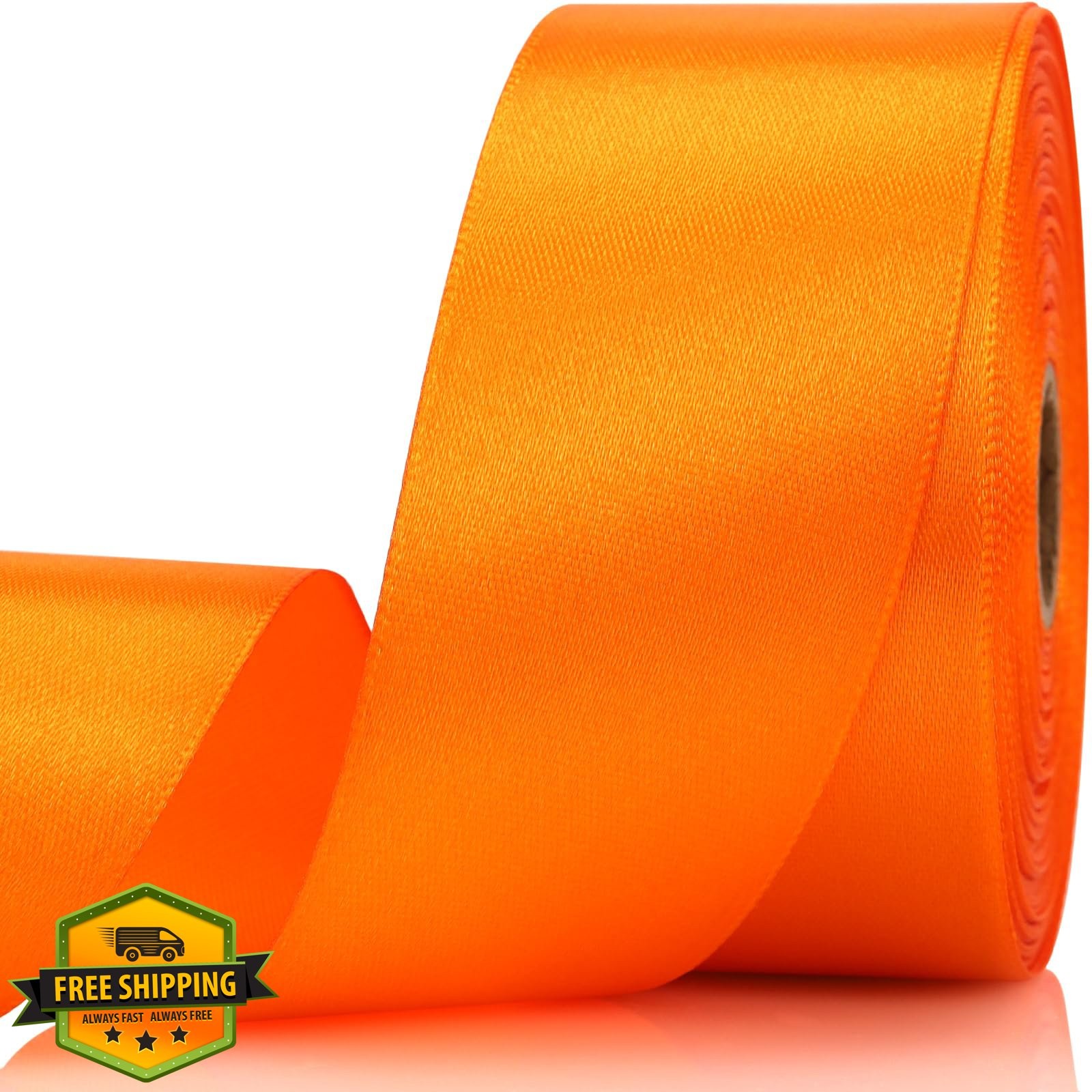 NISDOCF Orange Satin Ribbon 1.5" 30 Yards Solid Craft Floral Bouquets