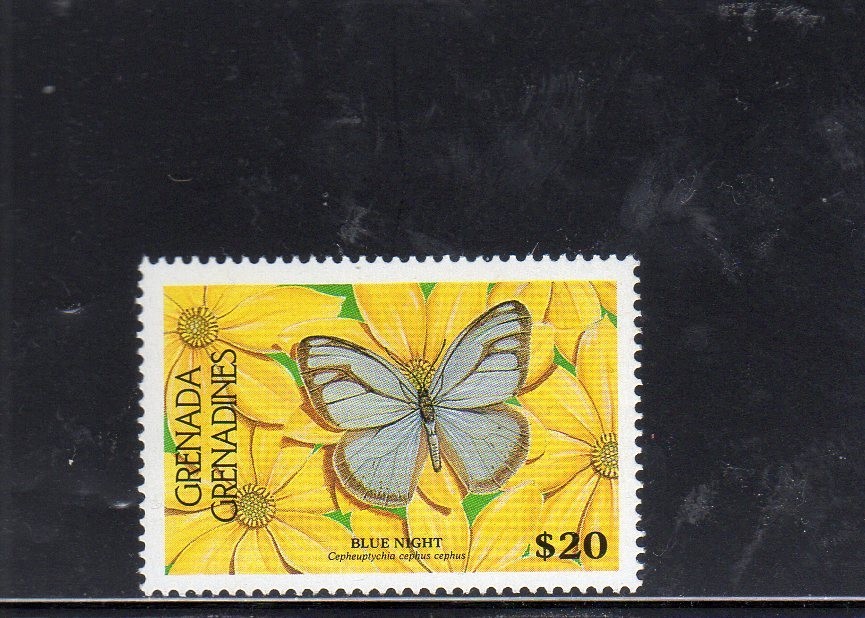 GRENADA GRENADINES #681 1986 $20 BUTTERFLY MINT VF NH O.G 