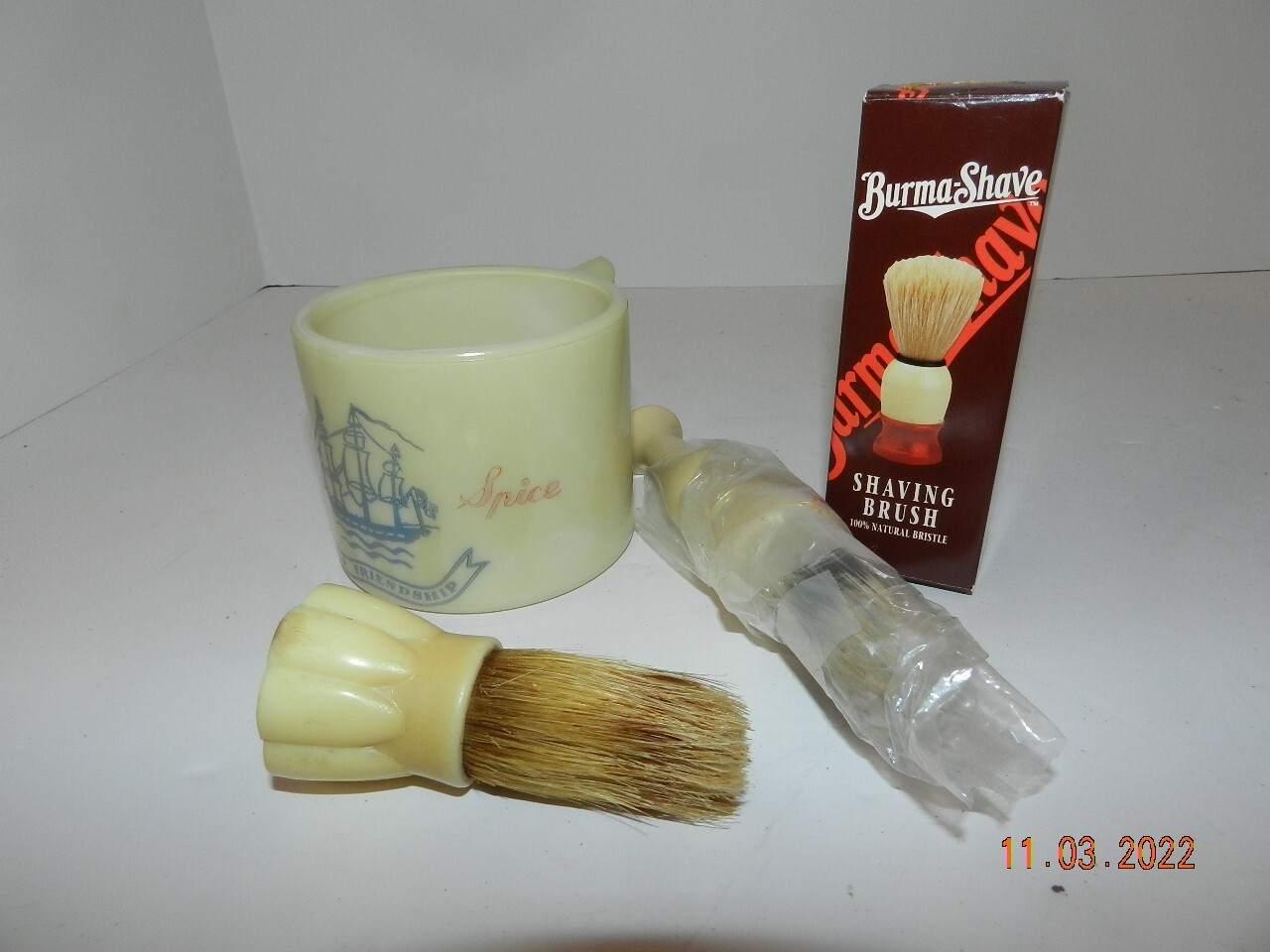 Burma Shave brush old spice Mug Brush Collectible 3 brushes NOS