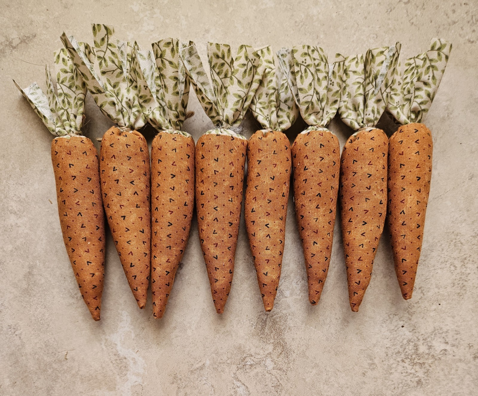 Primitive Bowl Filler Carrot Ornies 8 Pcs Fabric Tier Tray Decor Jar Fillers