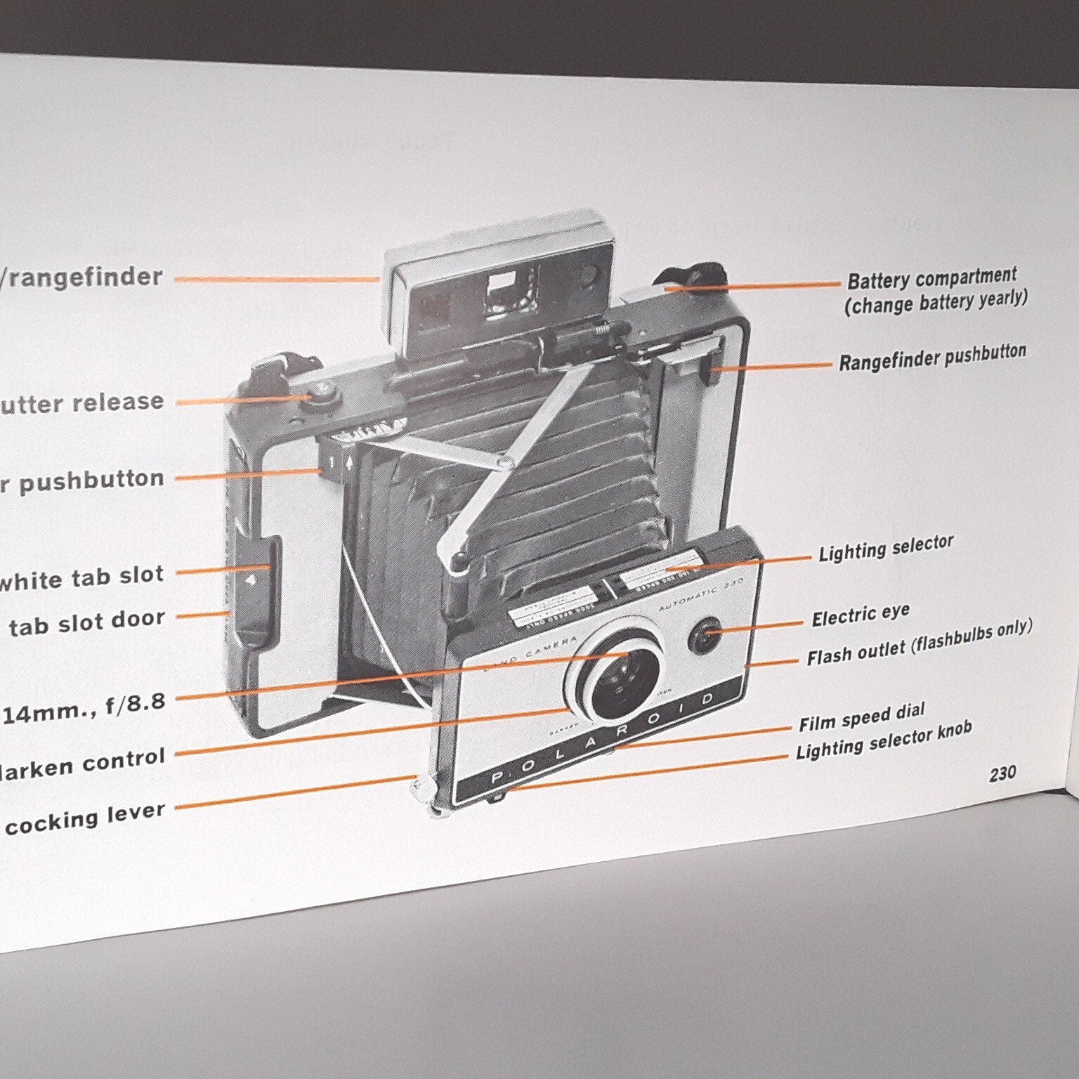 Vintage Polaroid 230 Instant Film Land Camera Manual Instructions Guide English