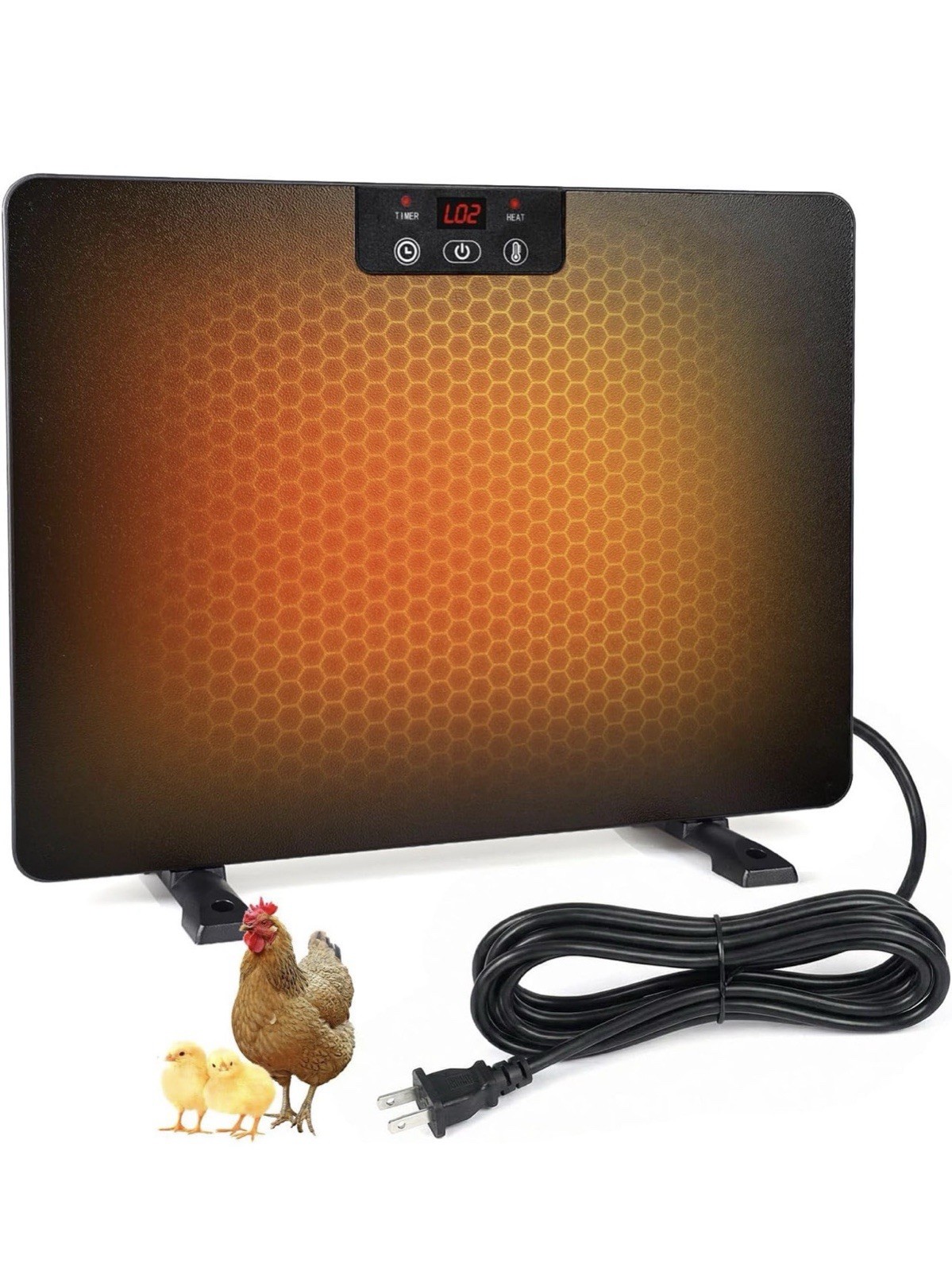 2026 Upgraded Chicken Coop Heater, 200W Chicken Heater with 5 Timing Function.