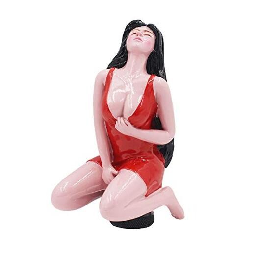  Sexy Girl with Long Hair Car Gear Stick Shift shifter Knob Universal fit Red