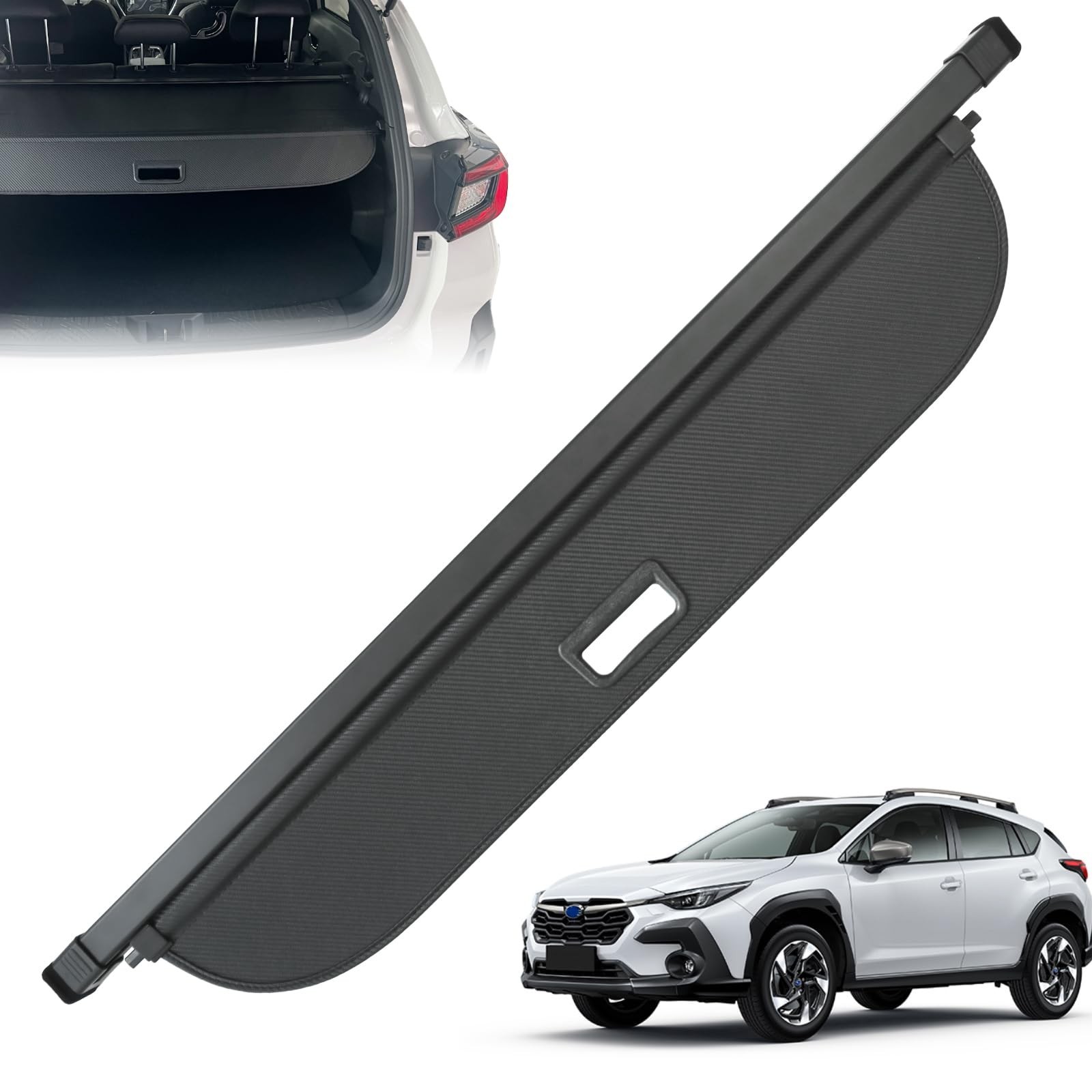 Trunk Cargo Cover for Subaru Crosstrek 2024-2025 2026, with Carbon Fiber Text...