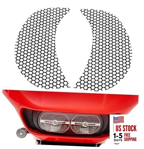 Fairing Mesh Grill Side Vent Screen for Harley Road Glide Custom Style-Black