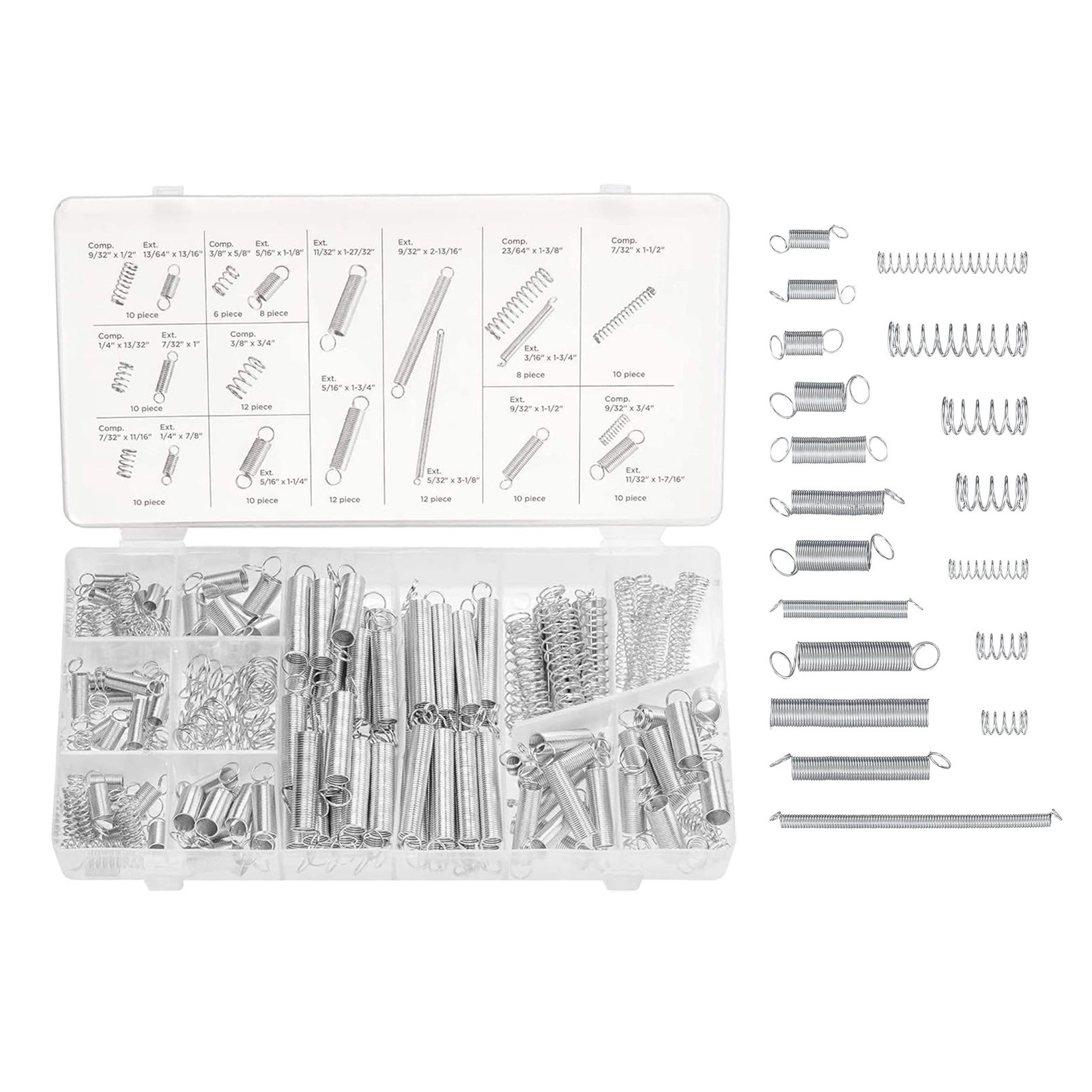 200PCS Spring Kit made of zinc spring steel Compression and Extension Springs