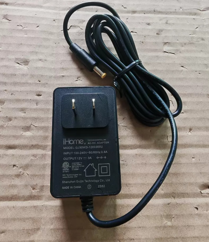 iHome GJ30WD-1200300U 5.5*2.1mm 12V 3A Power Supply Adapter Charger
