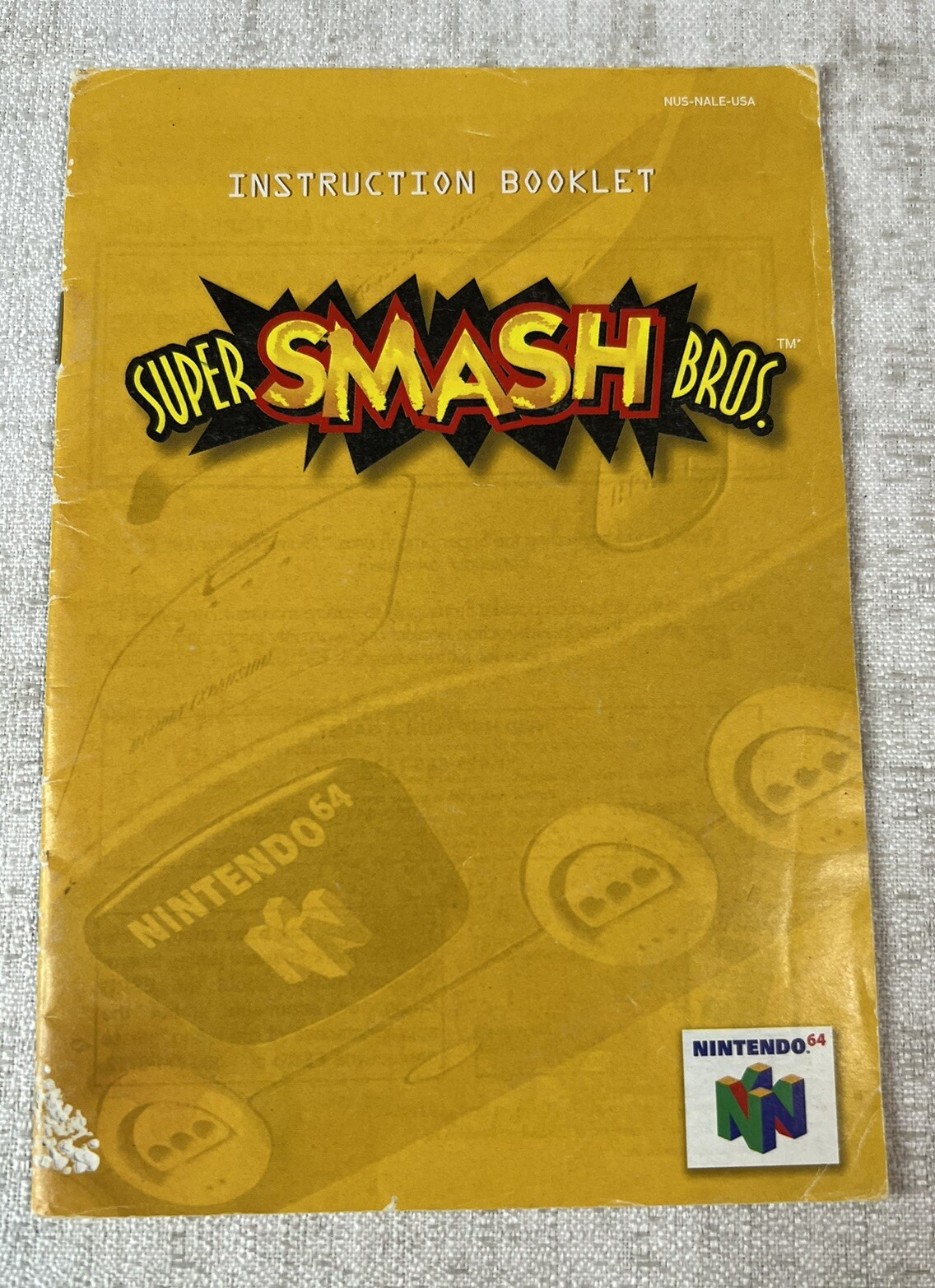 Super Smash Bros Instruction Booklet N64 Nintendo 64 Original Manual Only