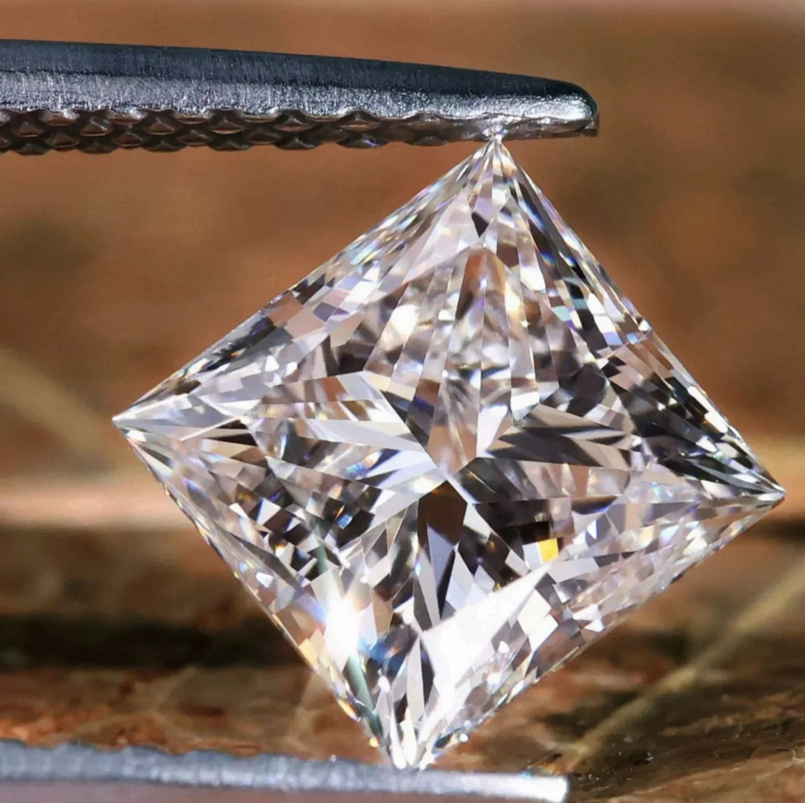 CVD Lab-Grown 8 Ct Diamond Princess Cut VVS1 Clarity D Color Certified Diamond