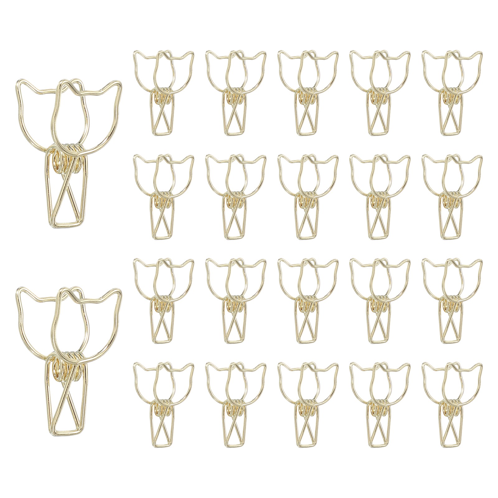 30Pcs 1.2" Gold Cat Design Office Staples