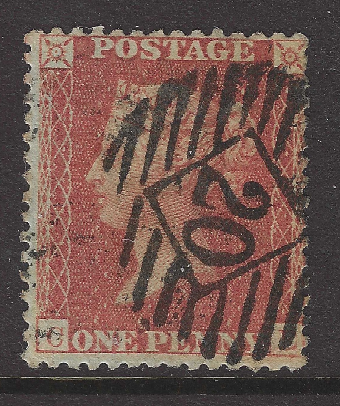 GB QV C8 1d Penny Red Star Plate 27 (C-E) perf 14 Fine used