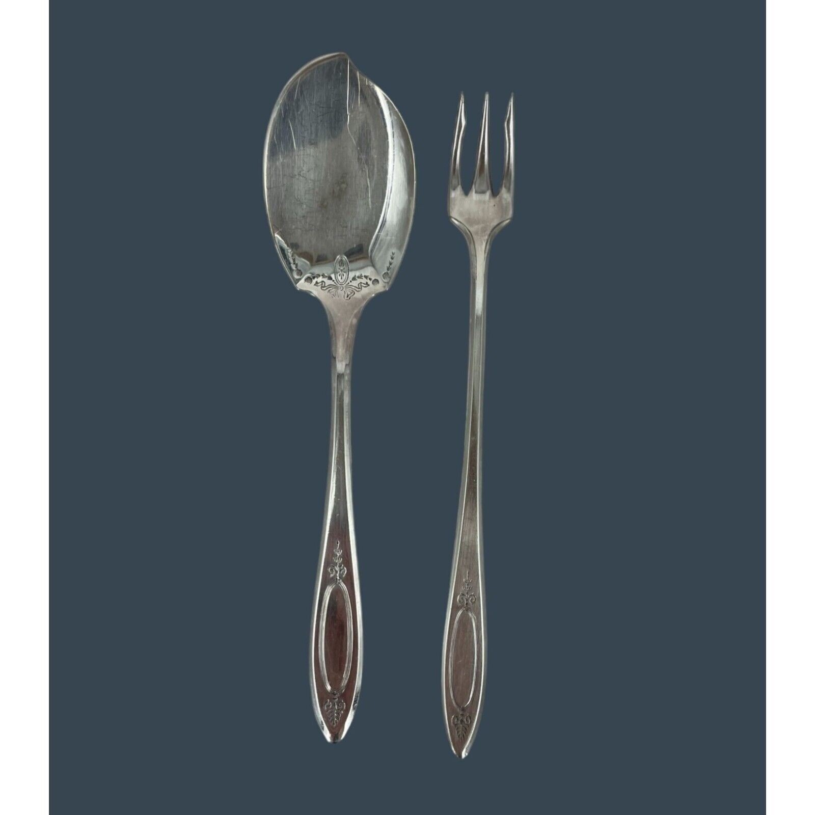 Vintage Oneida Adam Community Silverplate Jelly Spoon & Cocktail Fork