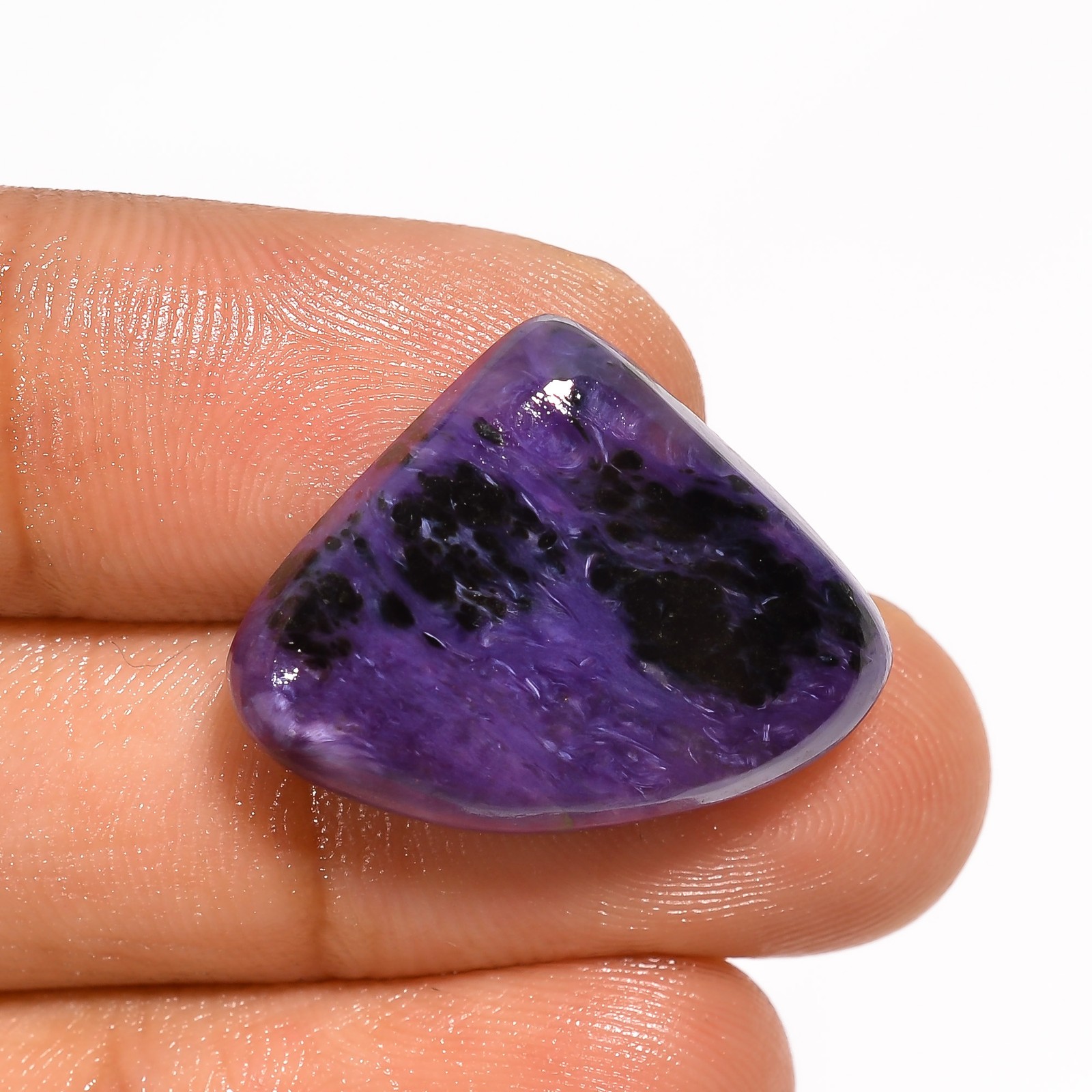 100% Natural Charoite Heart Shape Cabochon Loose Gemstone 20 Ct 24X18X6mm A-1644