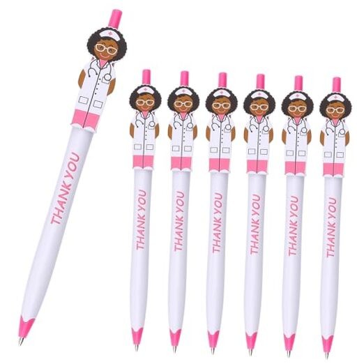Cute Doctor Pens Thank You Caring Gifts for Doctor Pink (African-American)