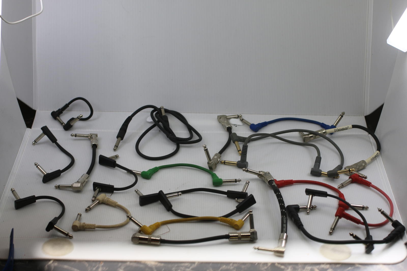 Huge Lot Guitar Patch Cables 1/4" TS Fender Hosa Right Angle Pedalboard