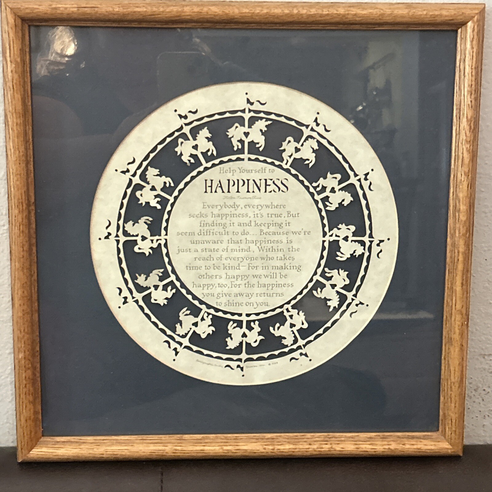 Cindy Jacobs Calligraphy HELP YOURSELF TO HAPPINESS Helen Steiner Rice WALL ART