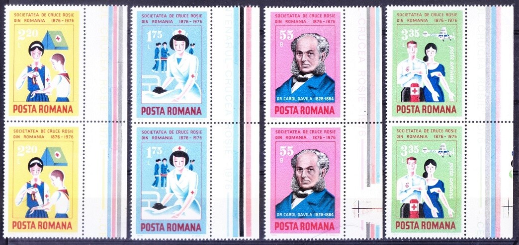 Romania 1976 MNH 4v in V pair, Red Cross, Scouts, Blood Donation, Medicine  