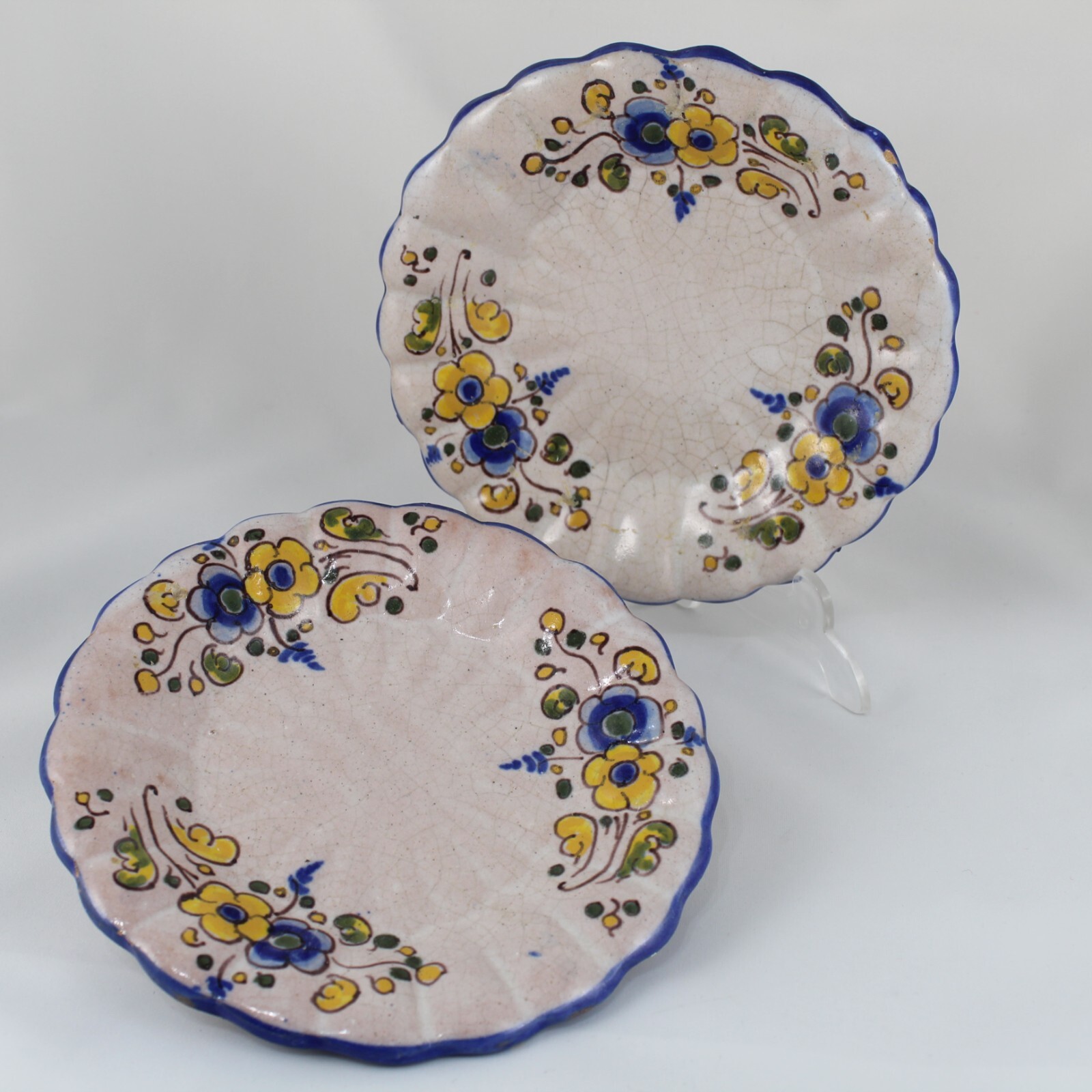 Antique Alfar SASO Queen Talavera Ceramic Decorative DISHS c.1940