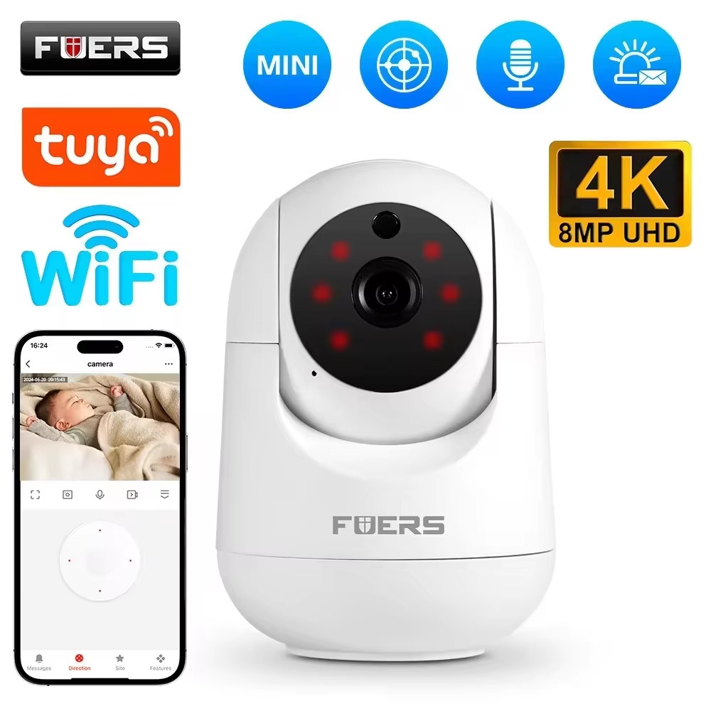 5MP Wifi Camera Tuya Smart Home Indoor Wireless IP Surveillance Camera AI Detect