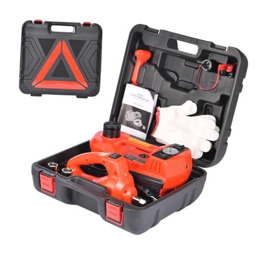  5 Ton Electric Hydraulic Car Jack Kit, Portable with LED With electric wrench