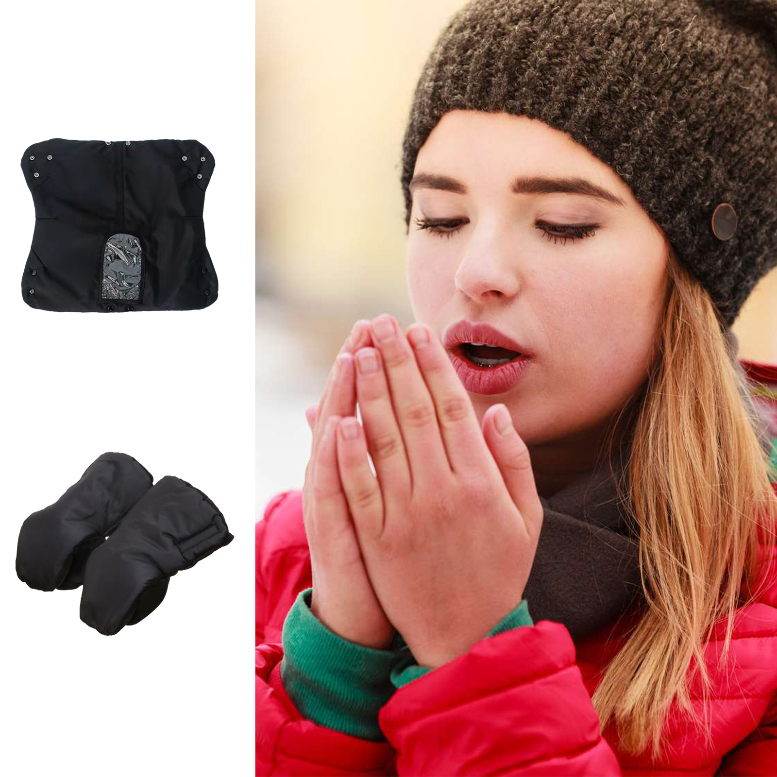 Stroller Gloves Hand Muff Plush Stroller Hand Muff Infant Stroller fitting