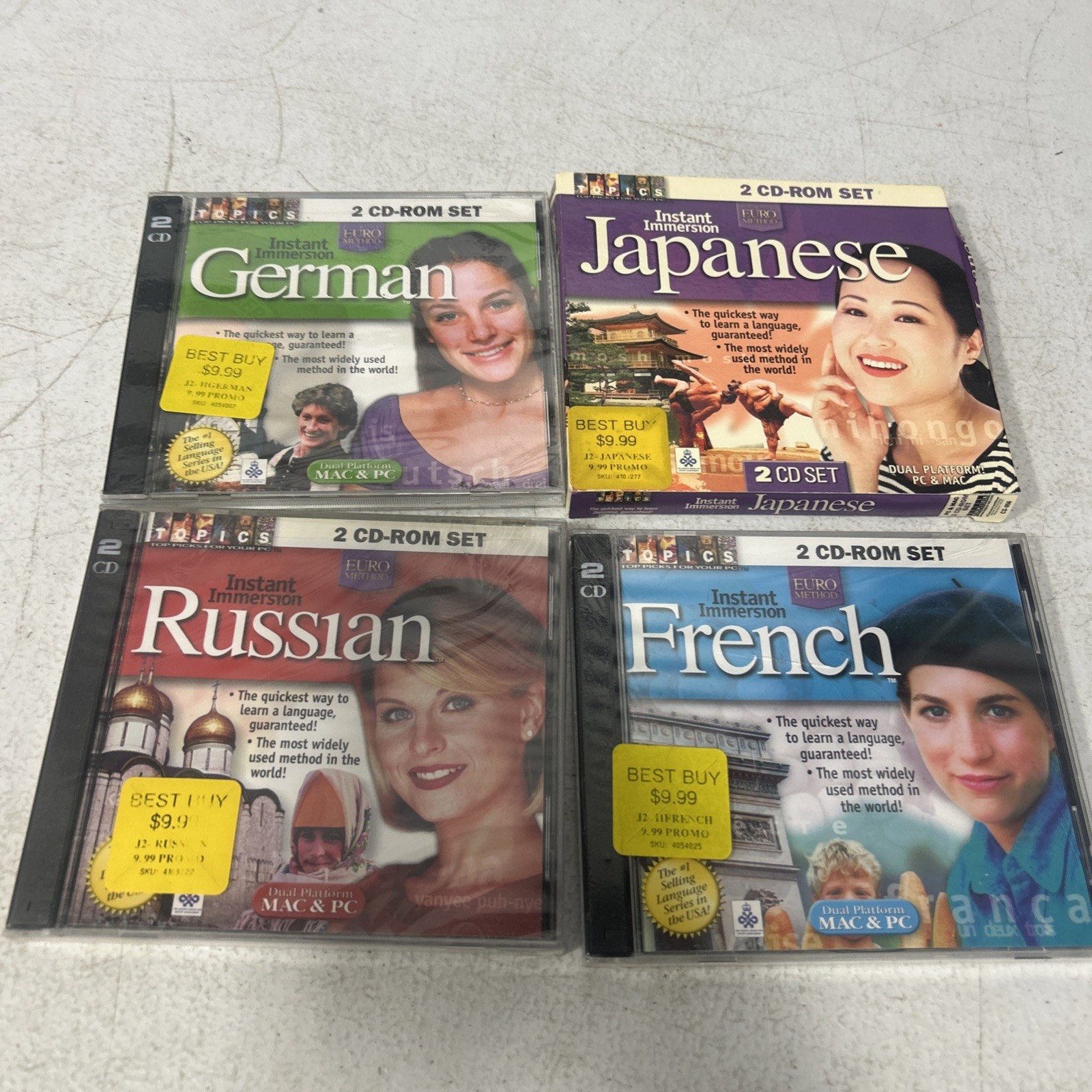 Instant Immersion Euro Method 2 CD-ROM Sets. Russian, Japanese, German, French