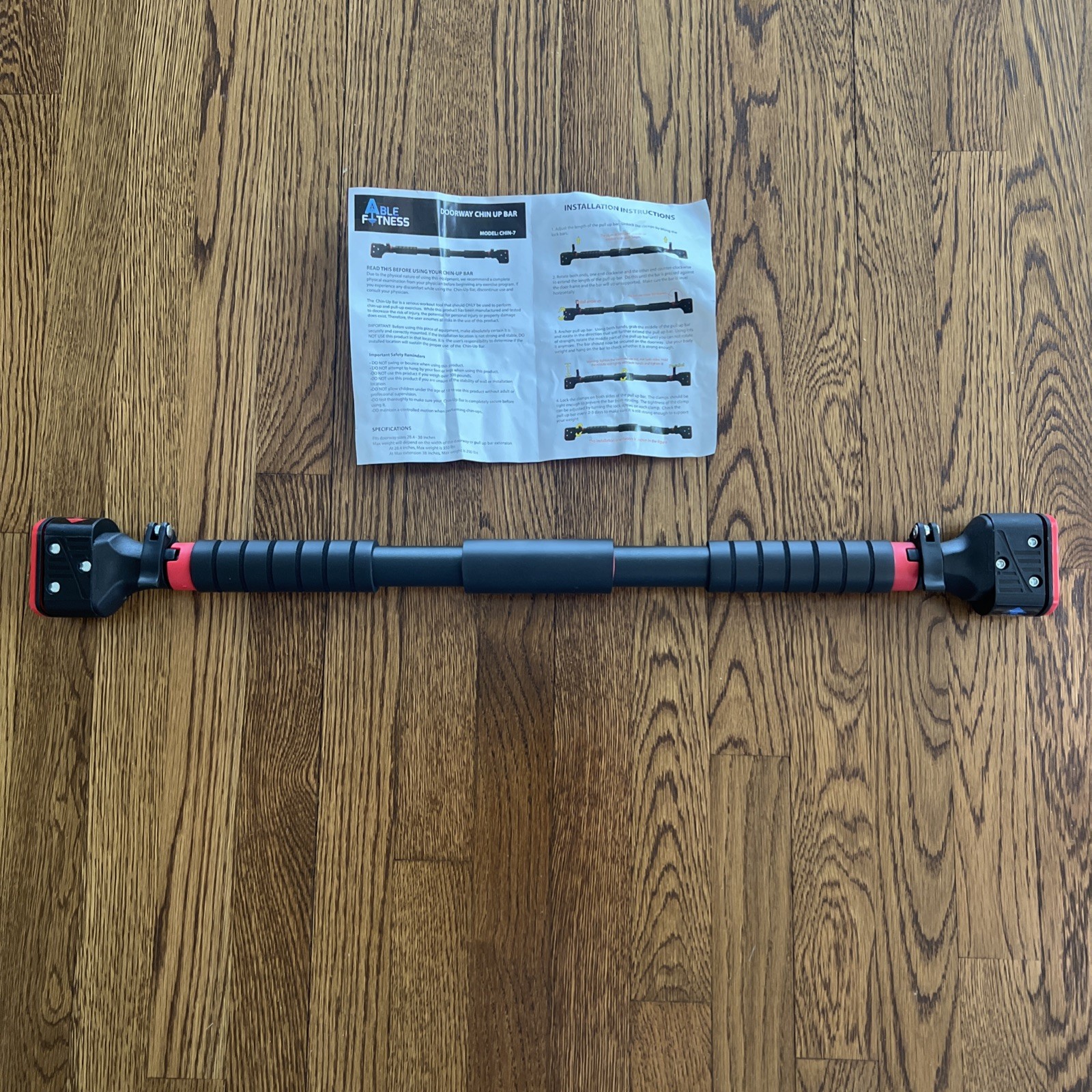 DOORWAY CHIN UP BAR PULL UP BAR EXERCISE 28"-36" DOORS SCREWLESS PRESS FIT