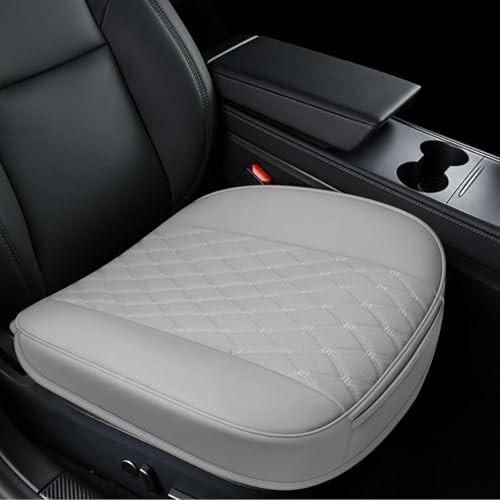  Leather Car Seat Bottom Covers, Anti-Slip Front Seat Covers for Car, Auto Gray