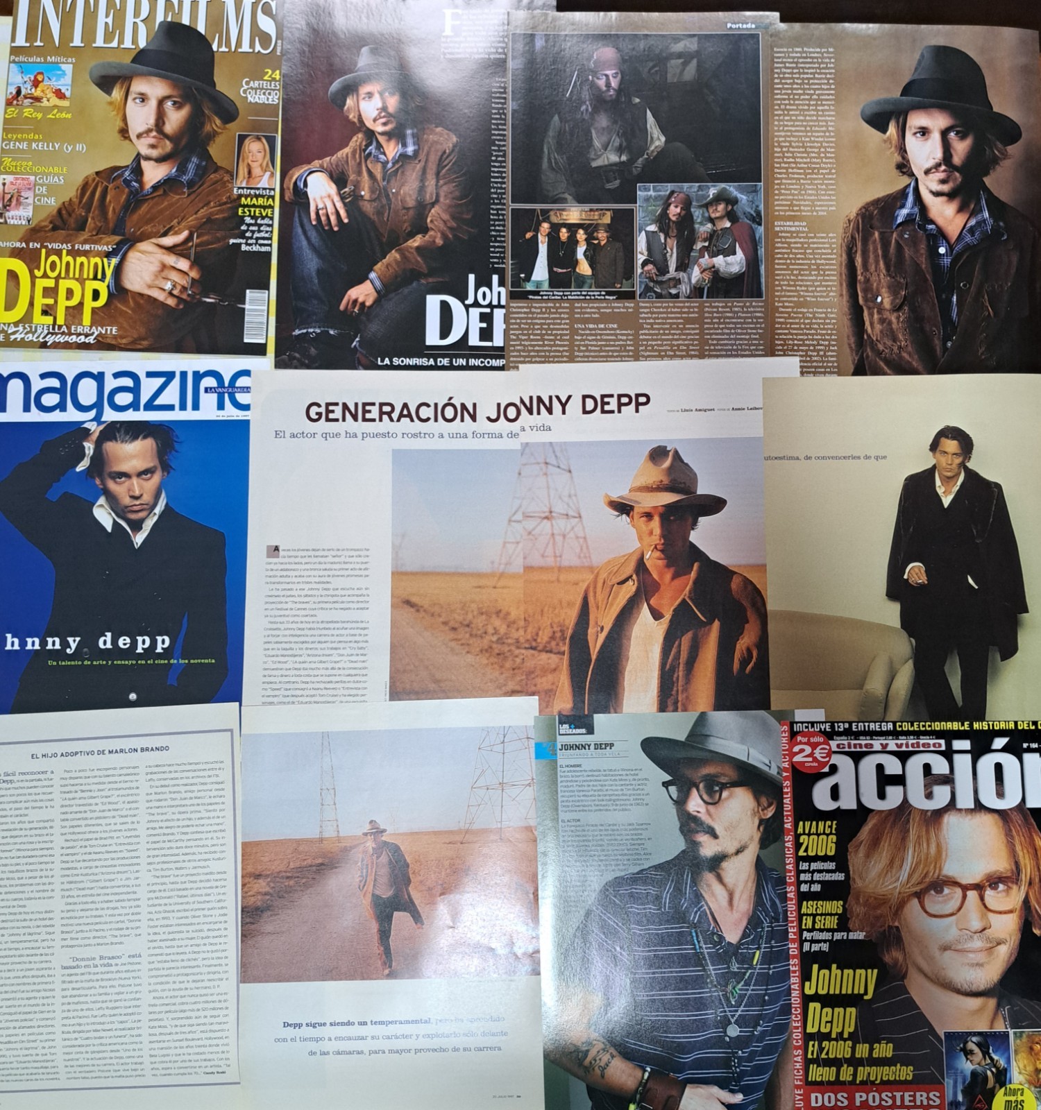 Johnny Depp magazines clippings