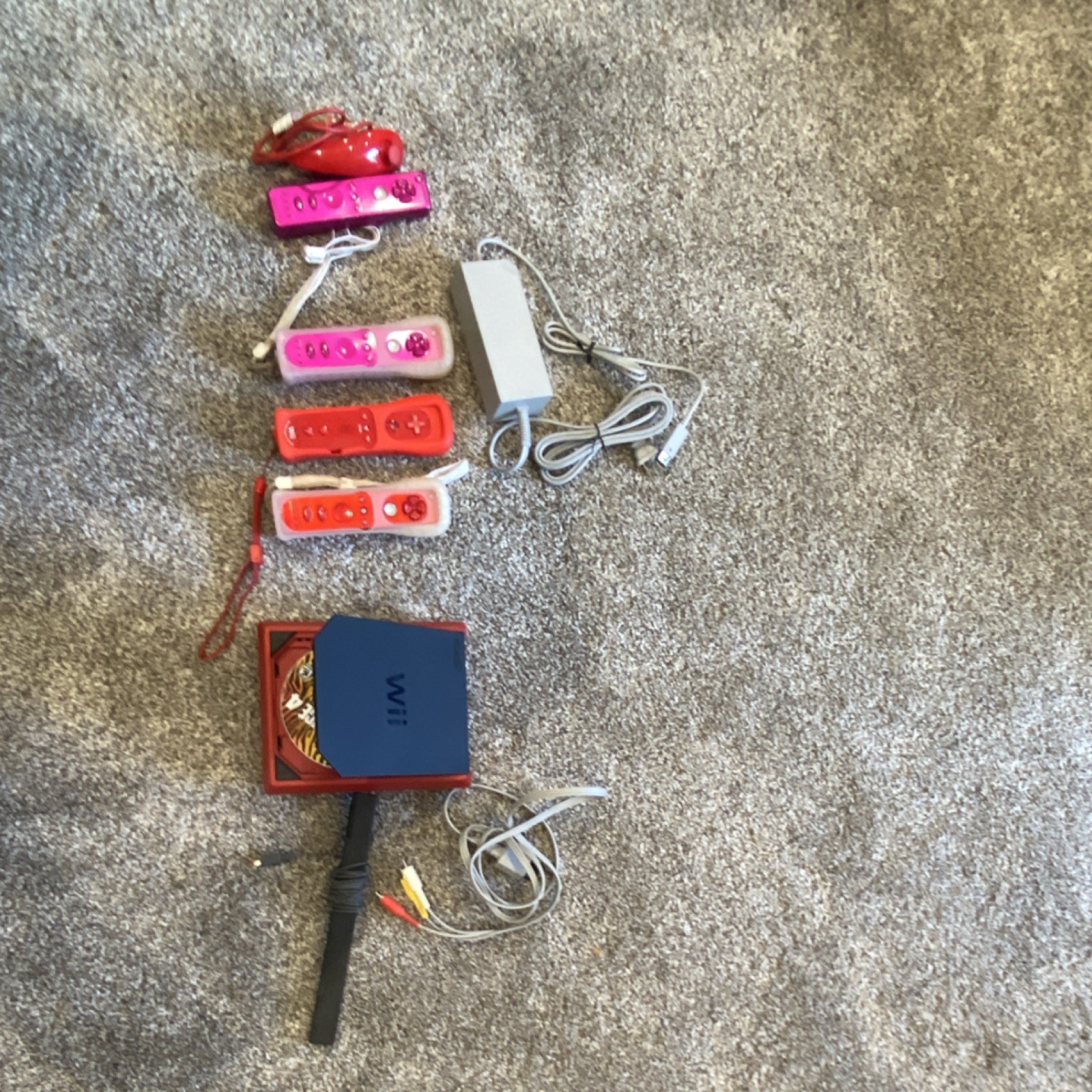 Nintendo Wii Mini Console Red with Controllers & Just Dance 4 Music Dance Game