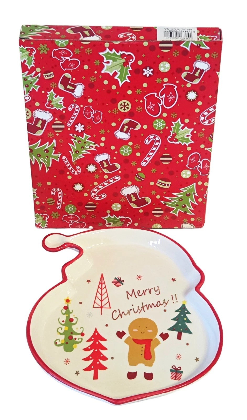 Christmas Candy Nut Santa Shaped Dish Ceramic 9" x 7.5" NEW