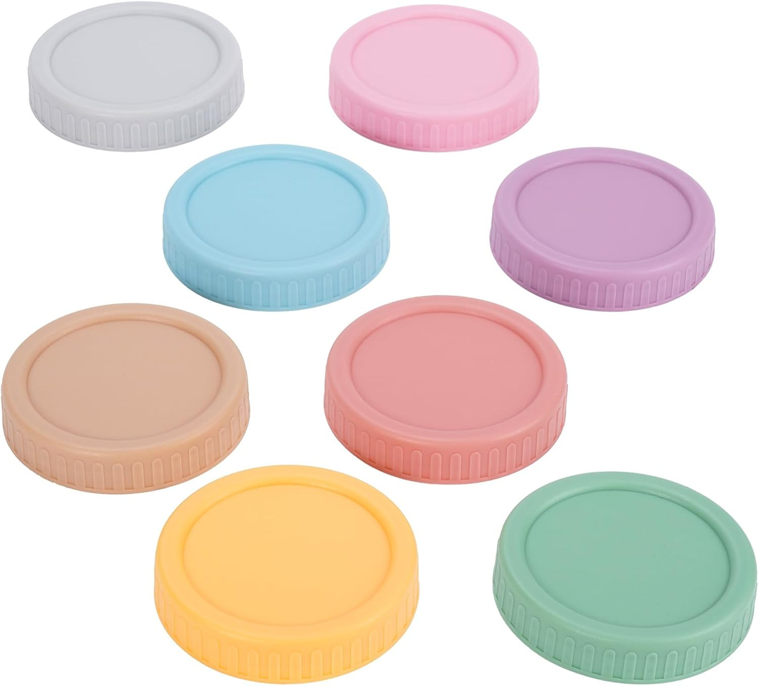 Wide Mouth Mason Jar Lids - Chefbee 8PCS Colored Mason Plastic Lids Wide Mouth, 