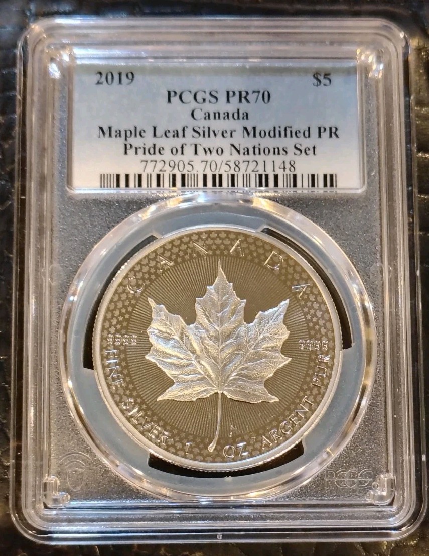 CANADA SET 2019 Pride of Two Nations $5 Maple Leaf 1 oz Silver Proof PCGS PR70
