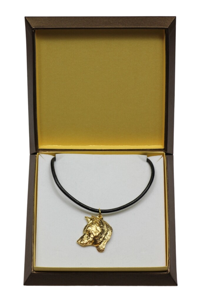 Shiba Inu - Dog Collar In Gift Box, Gold-Plated Pendant For Dog Lovers